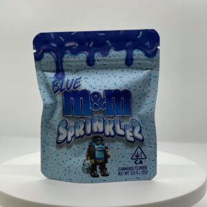 Blue M&M Sprinklez strain premium cannabis flower with sweet candy flavor
